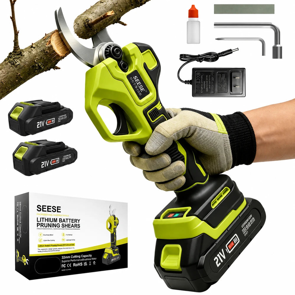Tijera de Podar Eléctrica Inalámbrica Corte 30mm + 2 Baterías Motor Brushles - SNIPVORA™