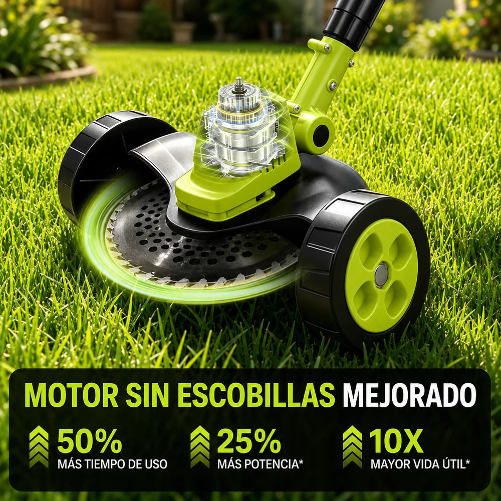 Cortadora de Césped Eléctrica Inalámbrica 3 en 1 - 2 Baterías 21V Bordeadora y Recortadora Liviana - VERDAXO™