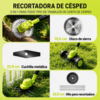 Cortadora de Césped Eléctrica Inalámbrica 3 en 1 - 2 Baterías 21V Bordeadora y Recortadora Liviana - VERDAXO™