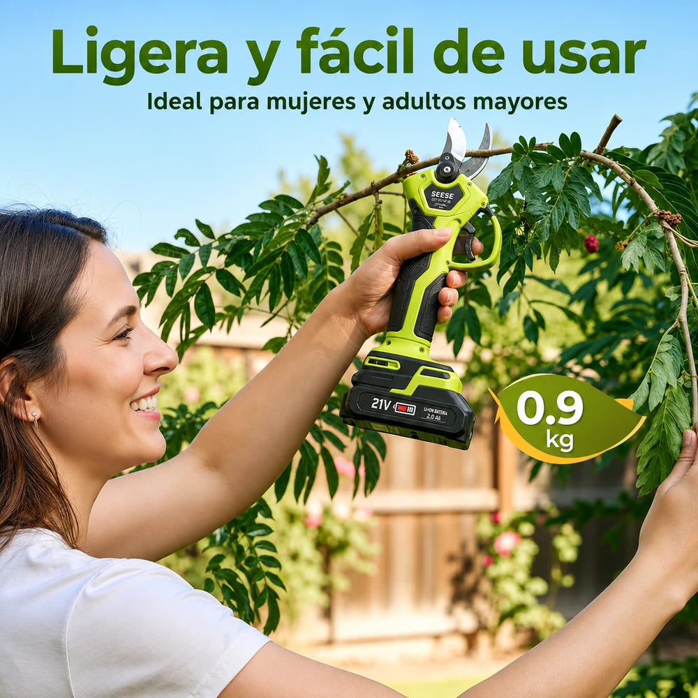 Tijera de Podar Eléctrica Inalámbrica Corte 30mm + 2 Baterías Motor Brushles - SNIPVORA™