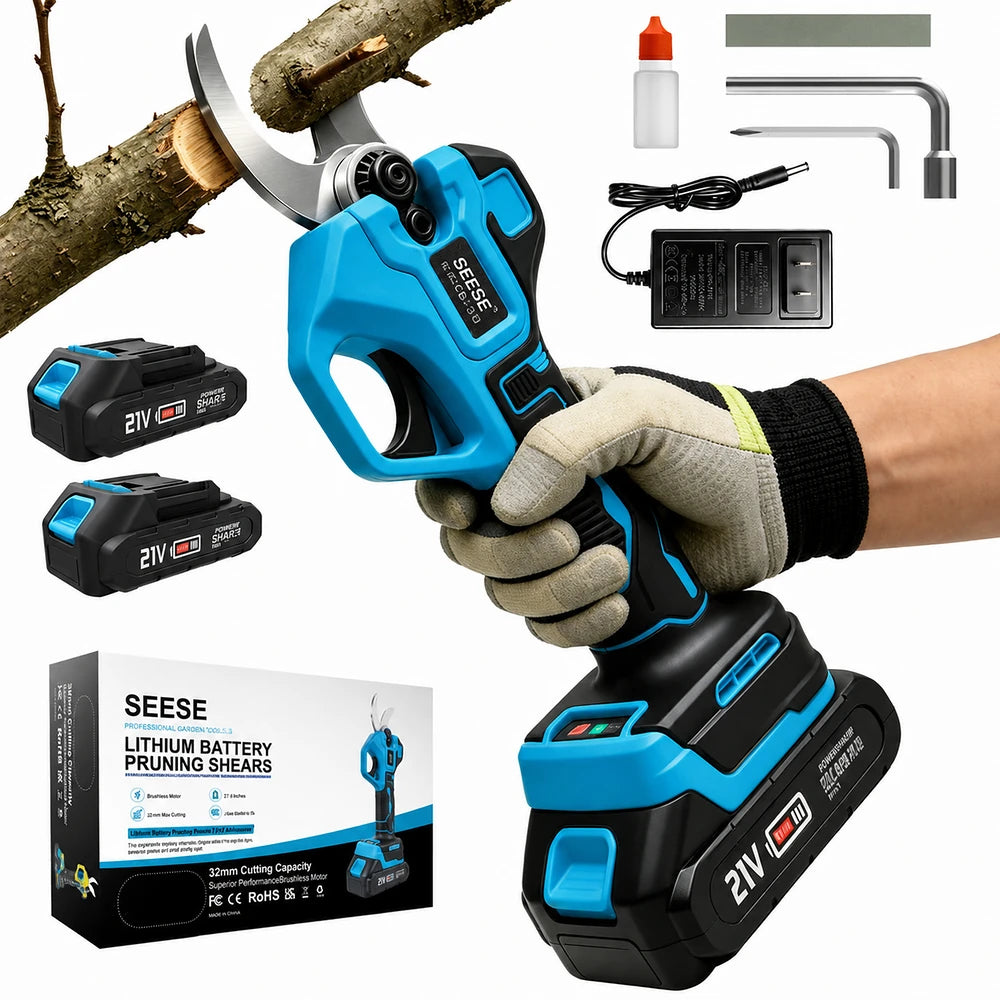 Tijera de Podar Eléctrica Inalámbrica Corte 30mm + 2 Baterías Motor Brushles - SNIPVORA™